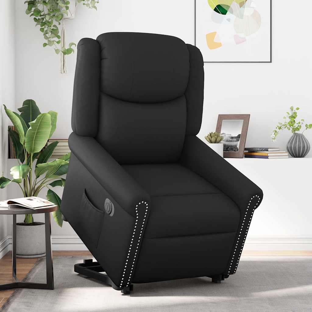 Fauteuil inclinable électrique noir brillant similicuir