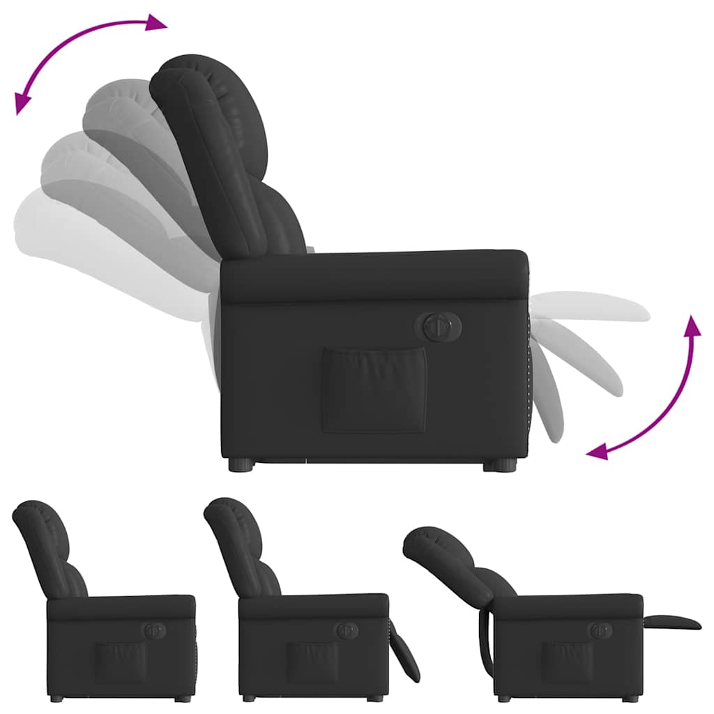 Fauteuil inclinable électrique noir brillant similicuir - XIOS