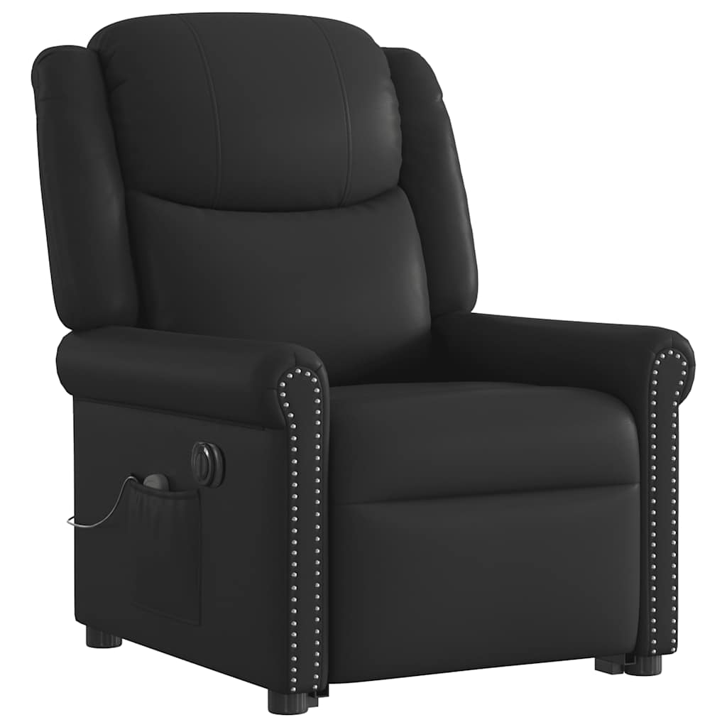 Fauteuil inclinable massage électrique noir brillant similicuir - XIOS