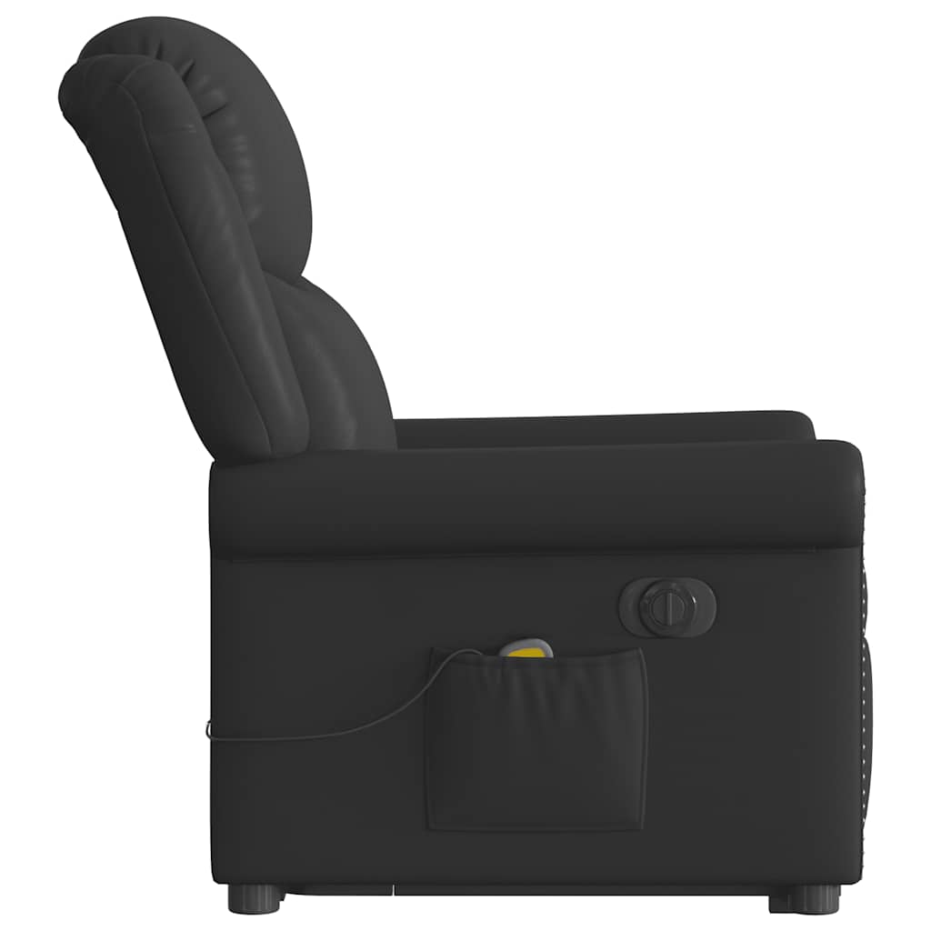 Fauteuil inclinable massage électrique noir brillant similicuir