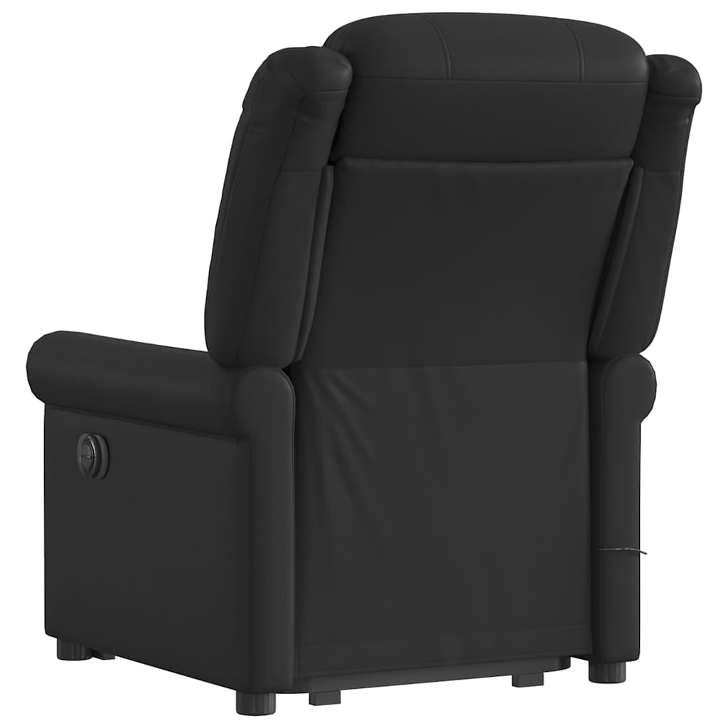 Fauteuil inclinable massage électrique noir brillant similicuir