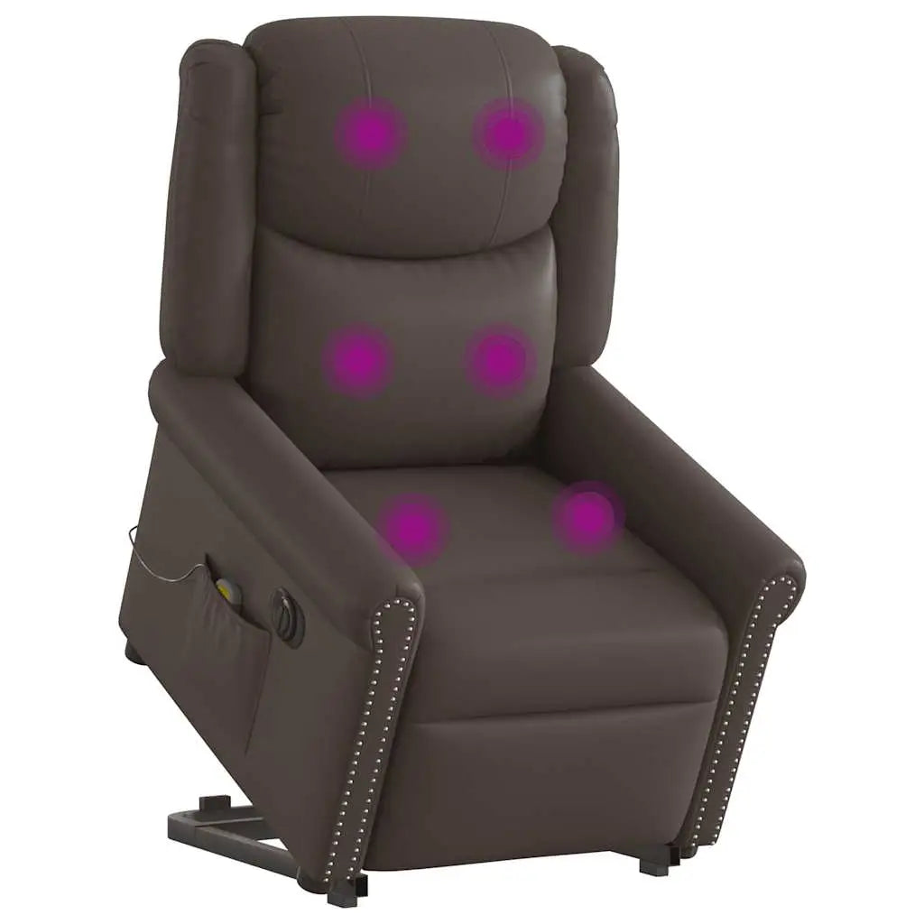 Fauteuil inclinable massage électrique marron brillant - XIOS