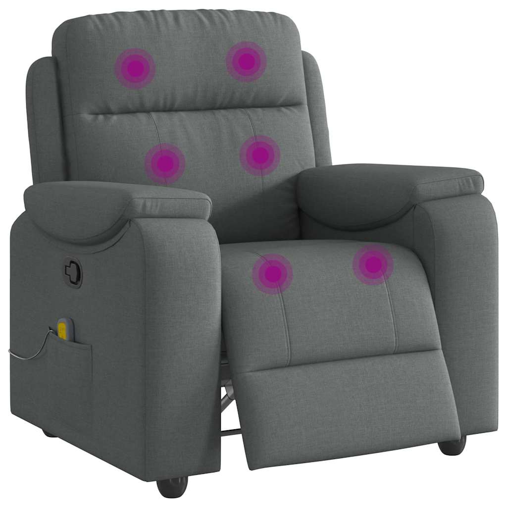 Fauteuil de massage inclinable Gris foncé Tissu - XIOS