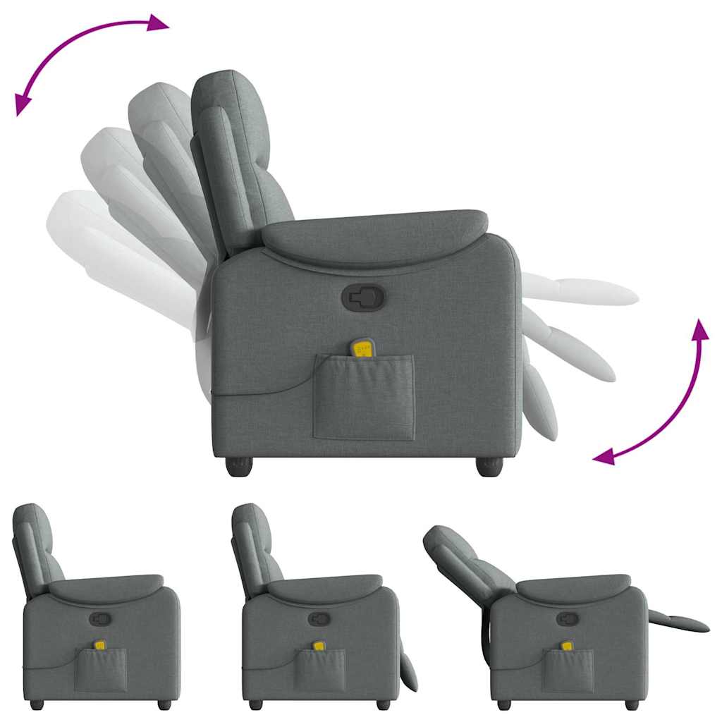 Fauteuil de massage inclinable Gris foncé Tissu - XIOS