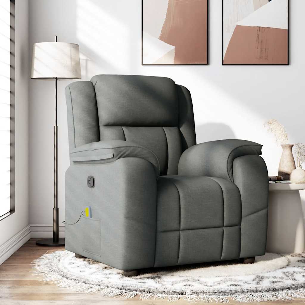 Fauteuil de massage inclinable Gris foncé Tissu - XIOS
