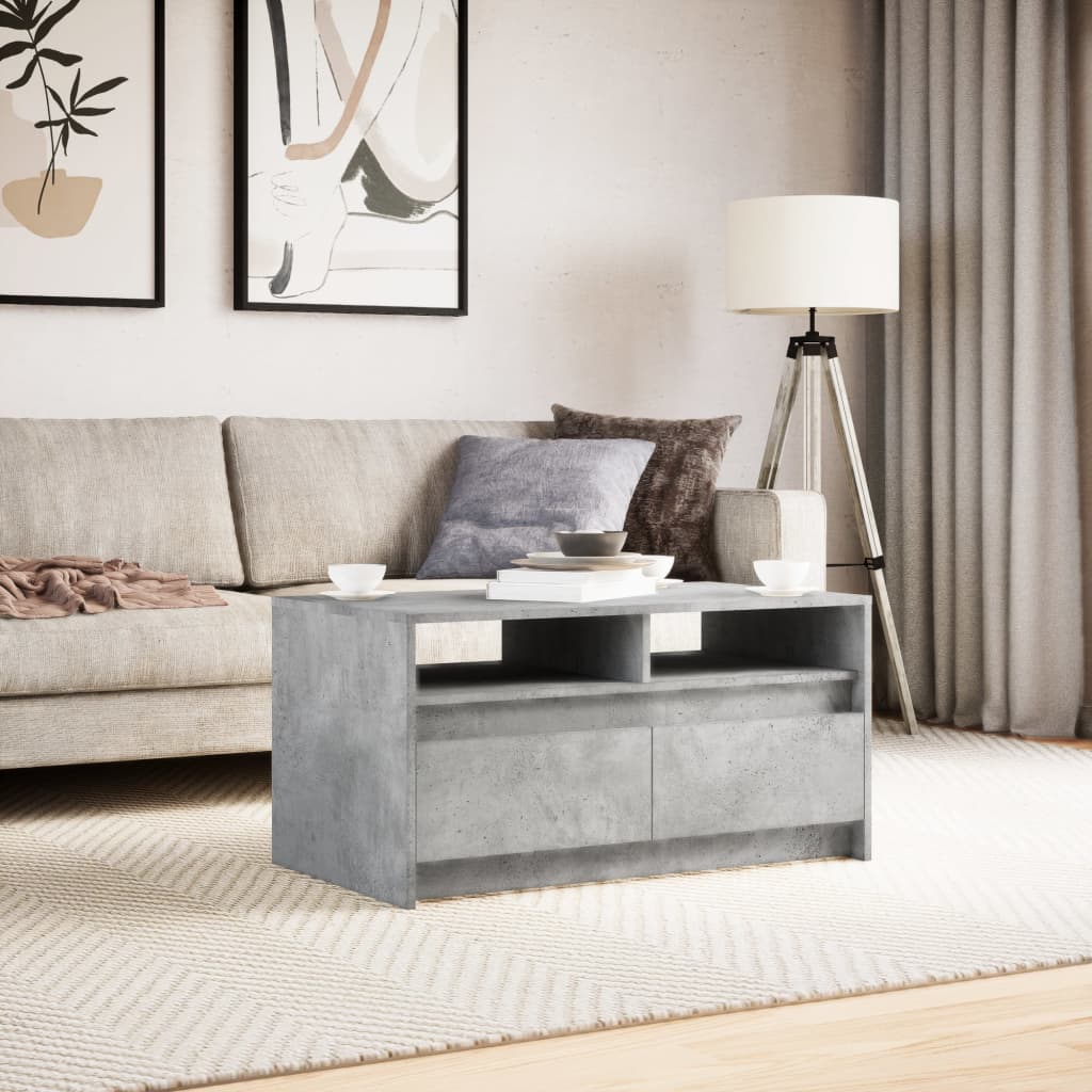 Table basse avec lumières LED gris béton bois d'ingénierie - XIOS