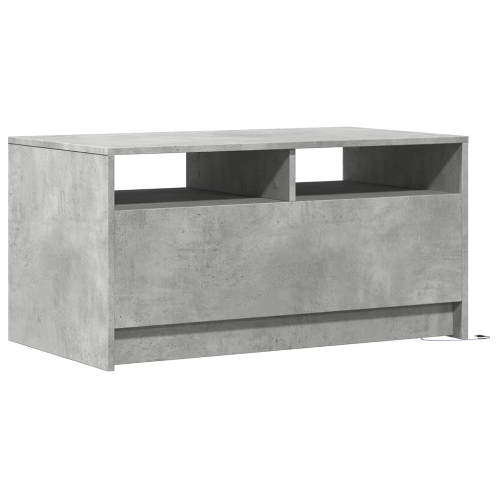 Table basse avec lumières LED gris béton bois d'ingénierie - XIOS