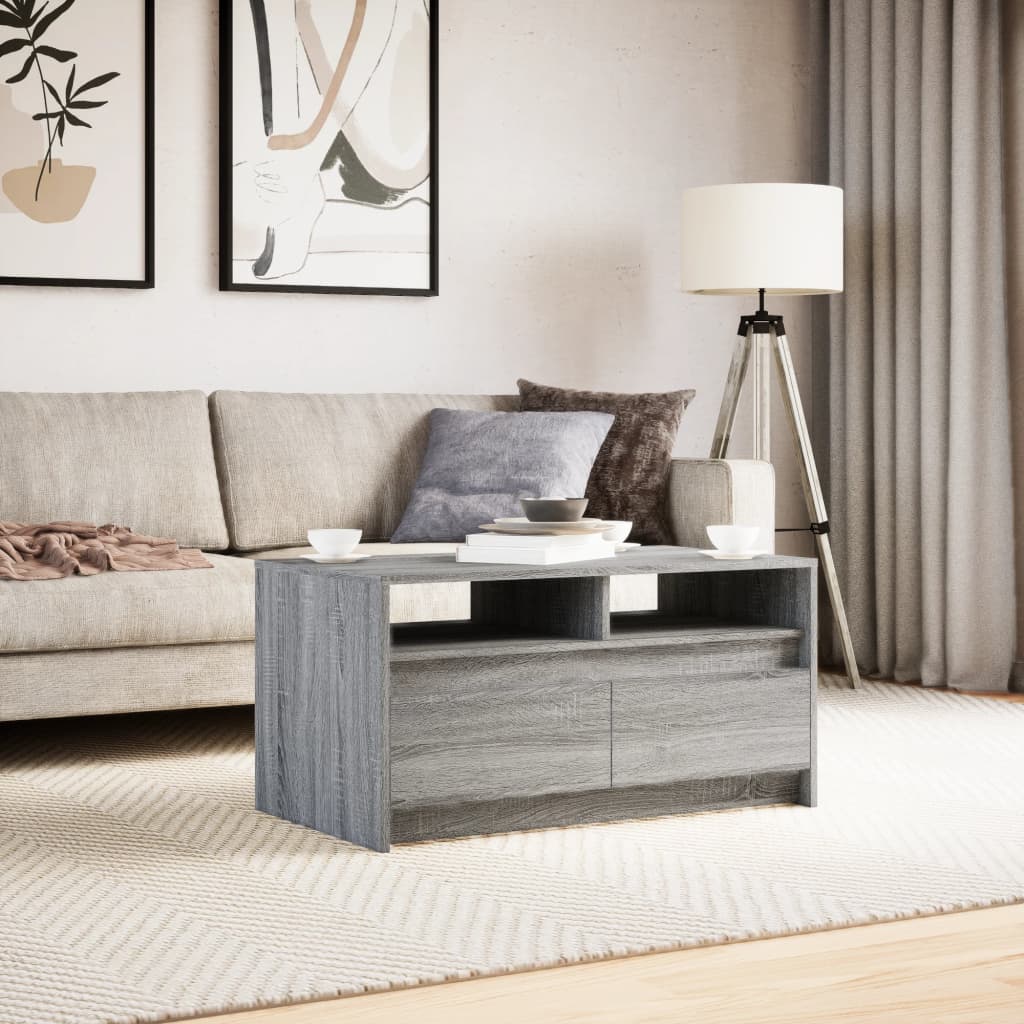Table basse avec lumières LED sonoma gris bois d'ingénierie - XIOS