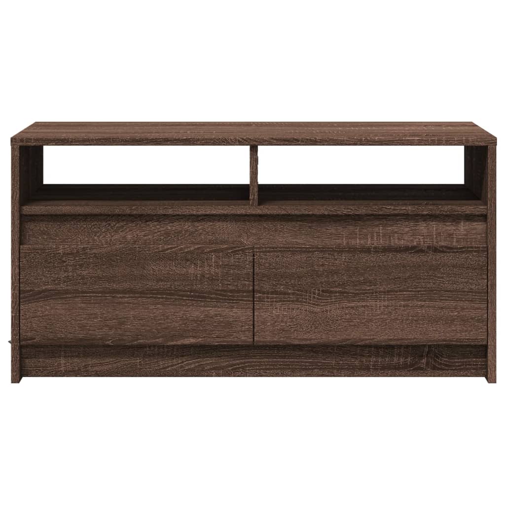 Table basse avec lumières LED chêne marron bois d'ingénierie - XIOS