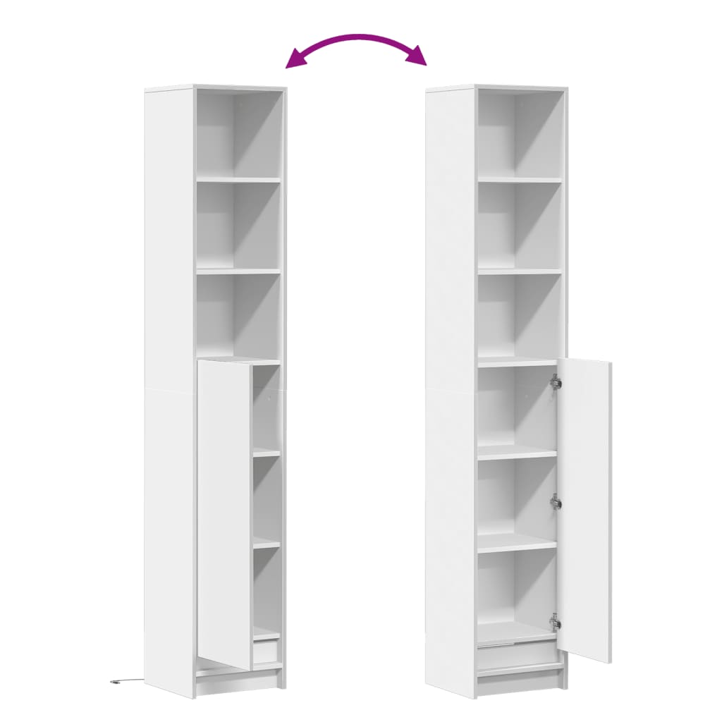 Buffet avec LED blanc 36x32,5x200 cm bois d'ingénierie - XIOS