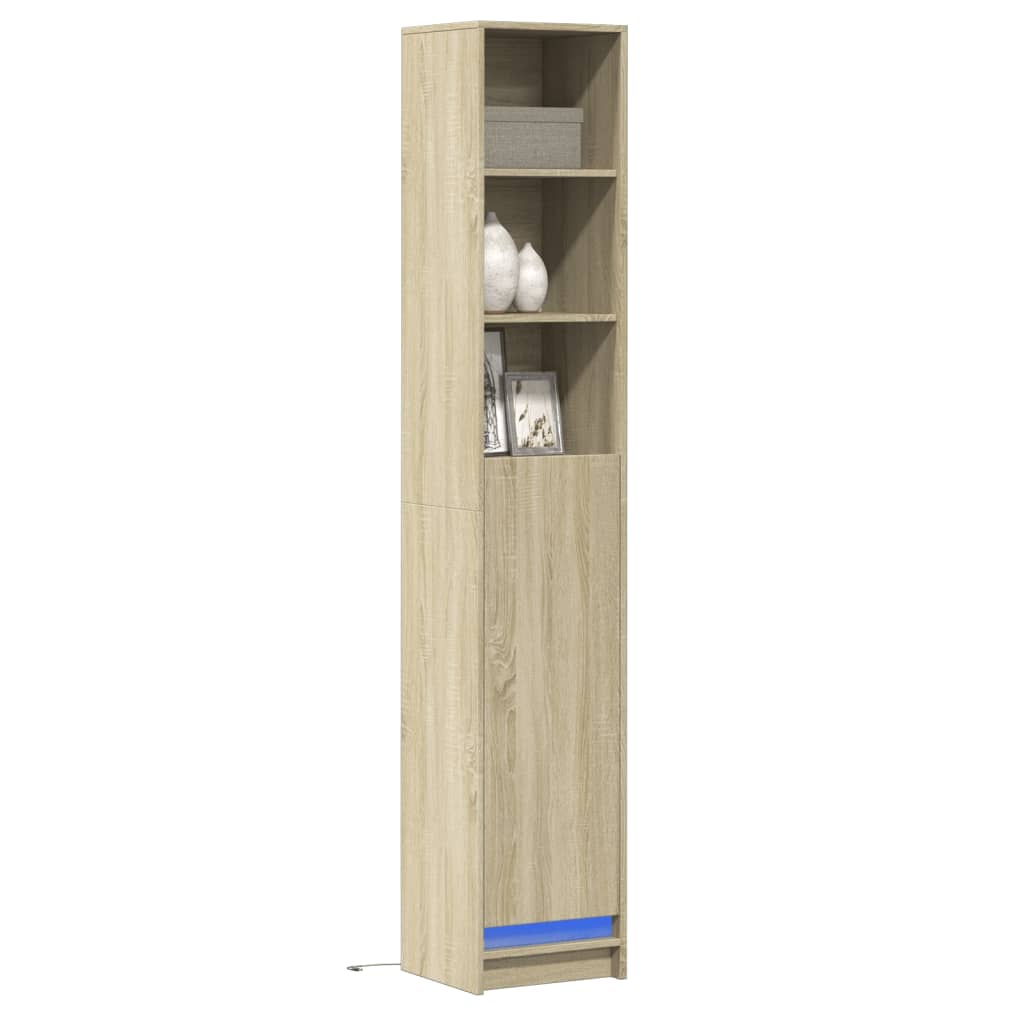 Buffet avec LED chêne sonoma 36x32,5x200 cm bois d'ingénierie - XIOS
