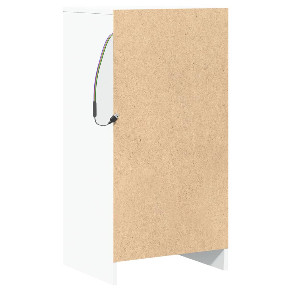 Buffet avec LED blanc 42,5x34x85 cm bois d'ingénierie - XIOS