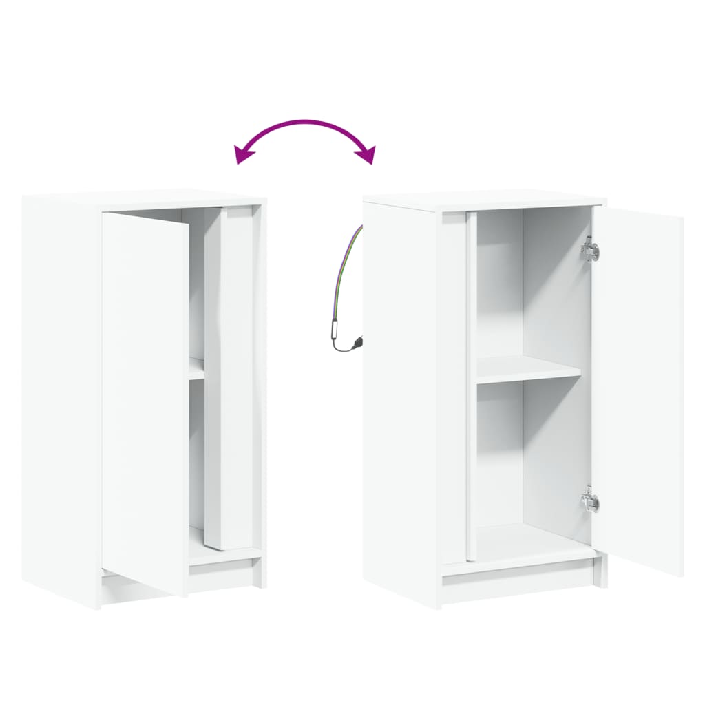 Buffet avec LED blanc 42,5x34x85 cm bois d'ingénierie - XIOS