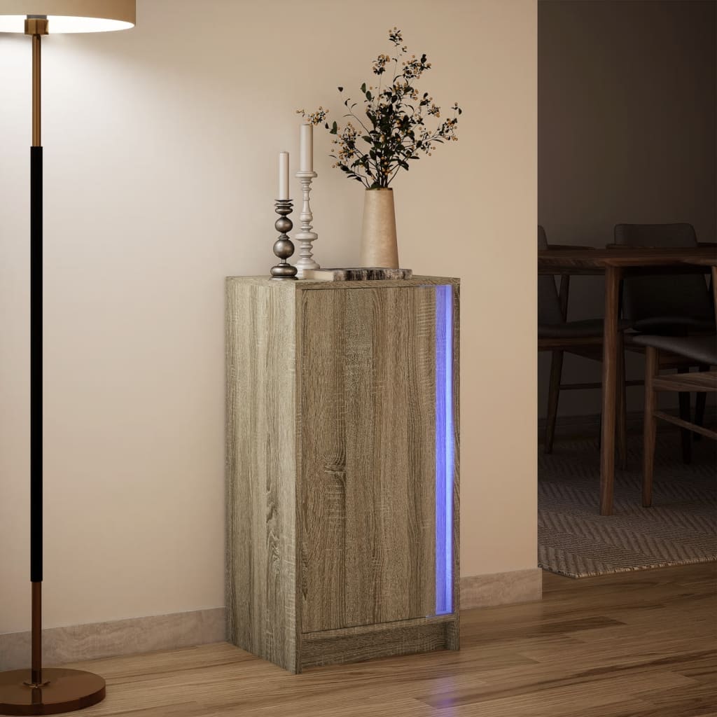 Buffet avec LED chêne sonoma 42,5x34x85 cm bois d'ingénierie - XIOS