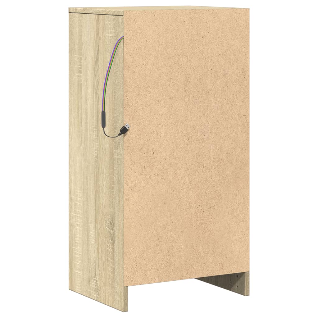 Buffet avec LED chêne sonoma 42,5x34x85 cm bois d'ingénierie - XIOS