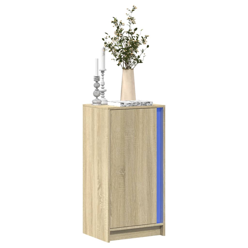 Buffet avec LED chêne sonoma 42,5x34x85 cm bois d'ingénierie - XIOS