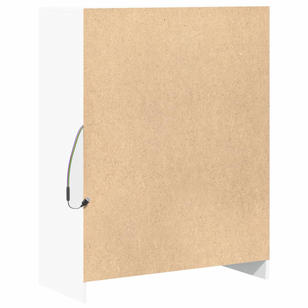 Buffet avec LED blanc 77x34x100 cm bois d'ingénierie - XIOS