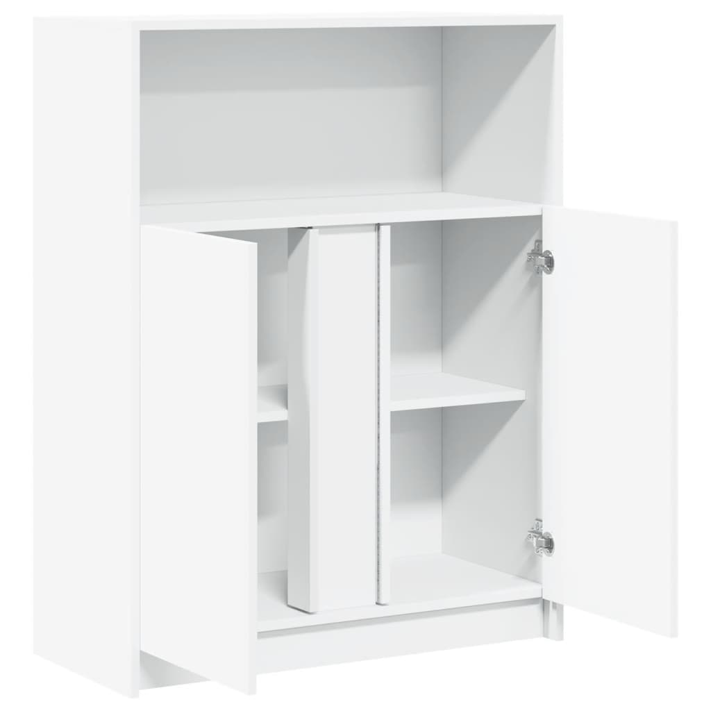 Buffet avec LED blanc 77x34x100 cm bois d'ingénierie - XIOS