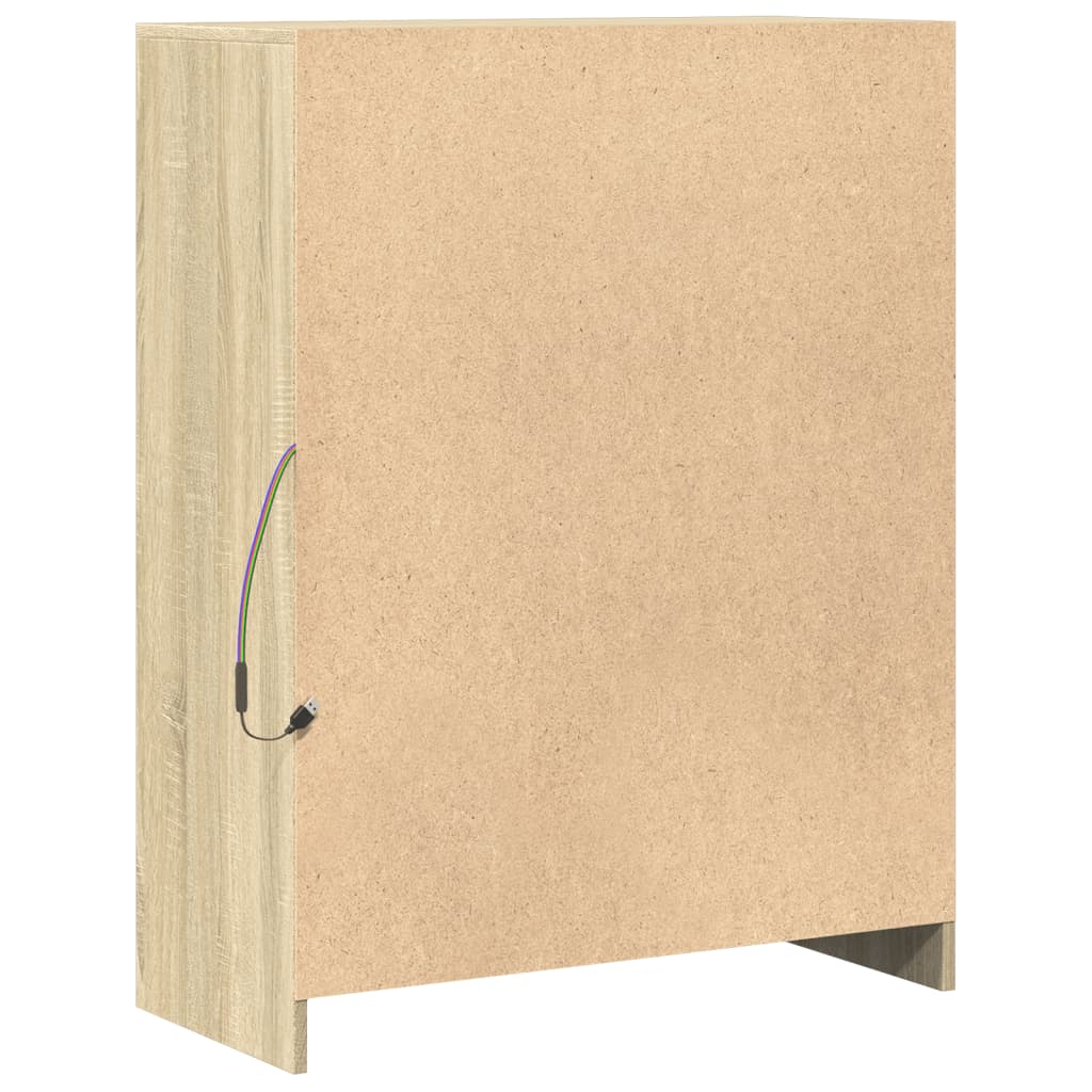 Buffet avec LED chêne sonoma 77x34x100 cm bois d'ingénierie - XIOS