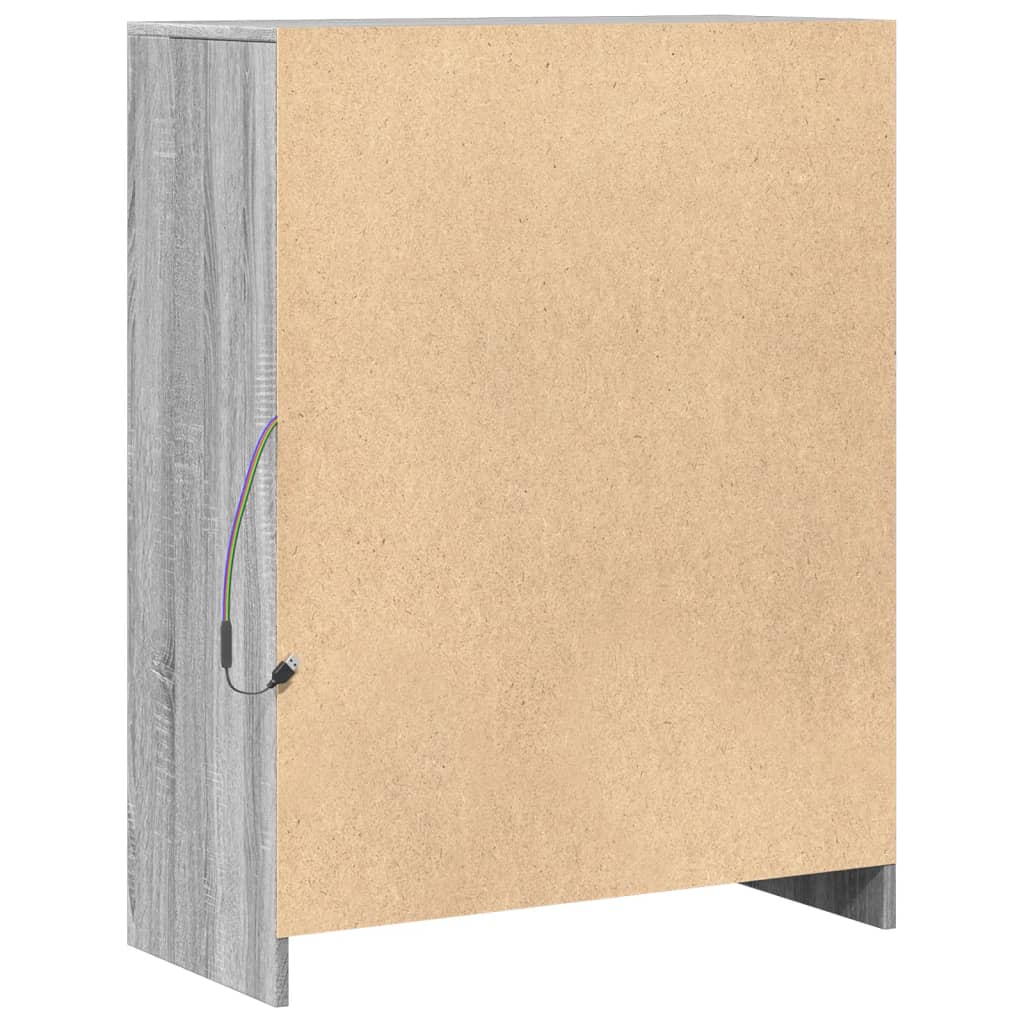 Buffet avec LED sonoma gris 77x34x100 cm bois d'ingénierie - XIOS