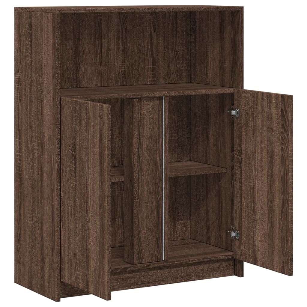 Buffet avec LED chêne marron 77x34x100 cm bois d'ingénierie - XIOS