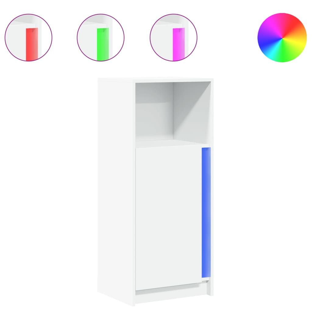 Buffet avec LED blanc 42,5x34x100 cm bois d'ingénierie - XIOS