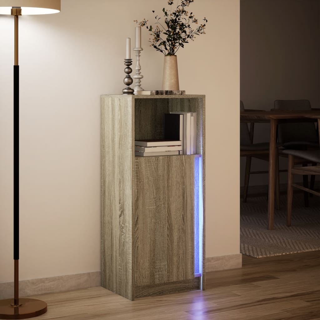 Buffet avec LED chêne sonoma 42,5x34x100 cm bois d'ingénierie - XIOS