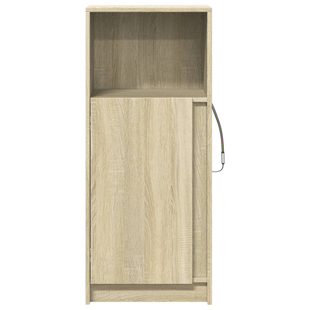 Buffet avec LED chêne sonoma 42,5x34x100 cm bois d'ingénierie - XIOS