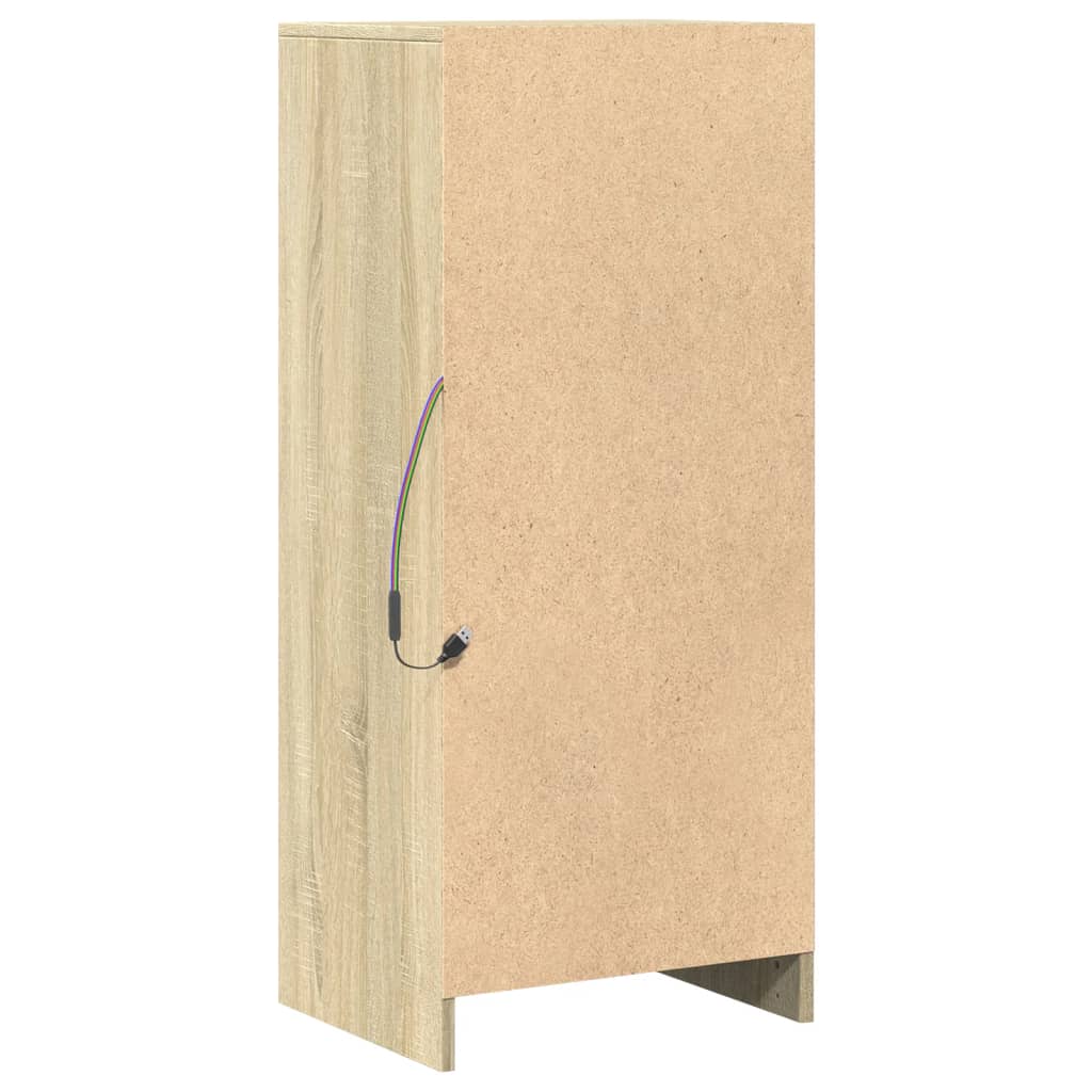 Buffet avec LED chêne sonoma 42,5x34x100 cm bois d'ingénierie - XIOS