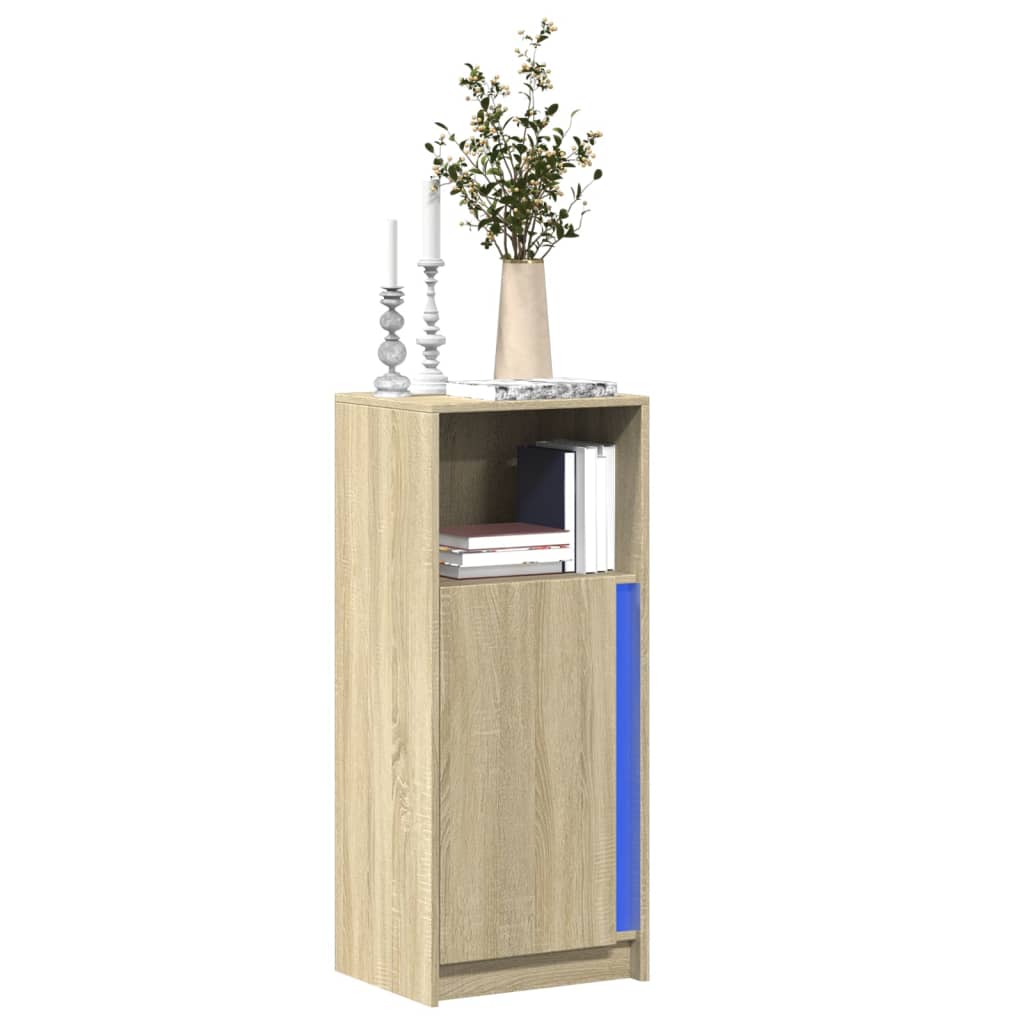 Buffet avec LED chêne sonoma 42,5x34x100 cm bois d'ingénierie - XIOS