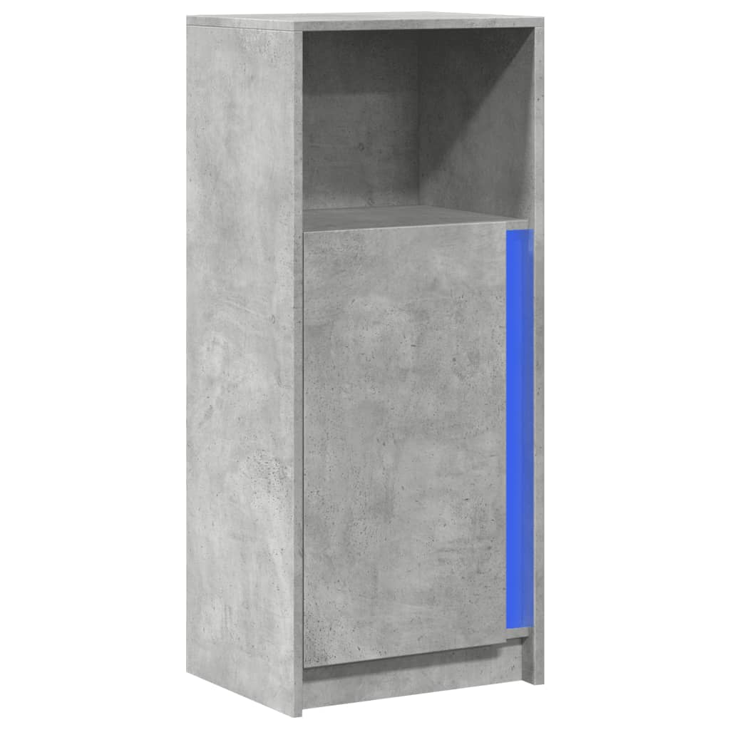 Buffet avec LED gris béton 42,5x34x100 cm bois d'ingénierie - XIOS