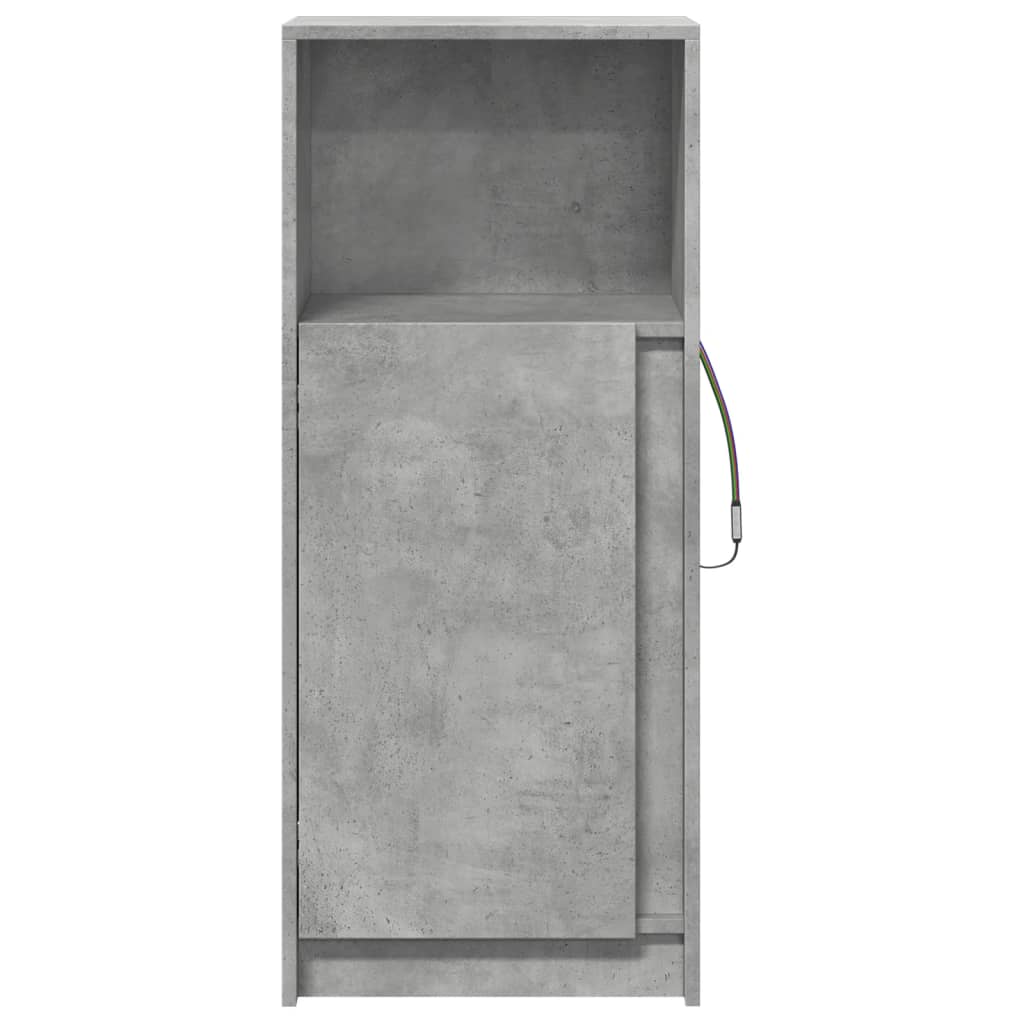 Buffet avec LED gris béton 42,5x34x100 cm bois d'ingénierie - XIOS