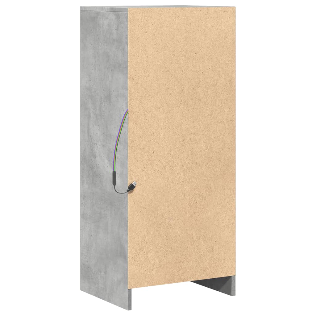 Buffet avec LED gris béton 42,5x34x100 cm bois d'ingénierie - XIOS