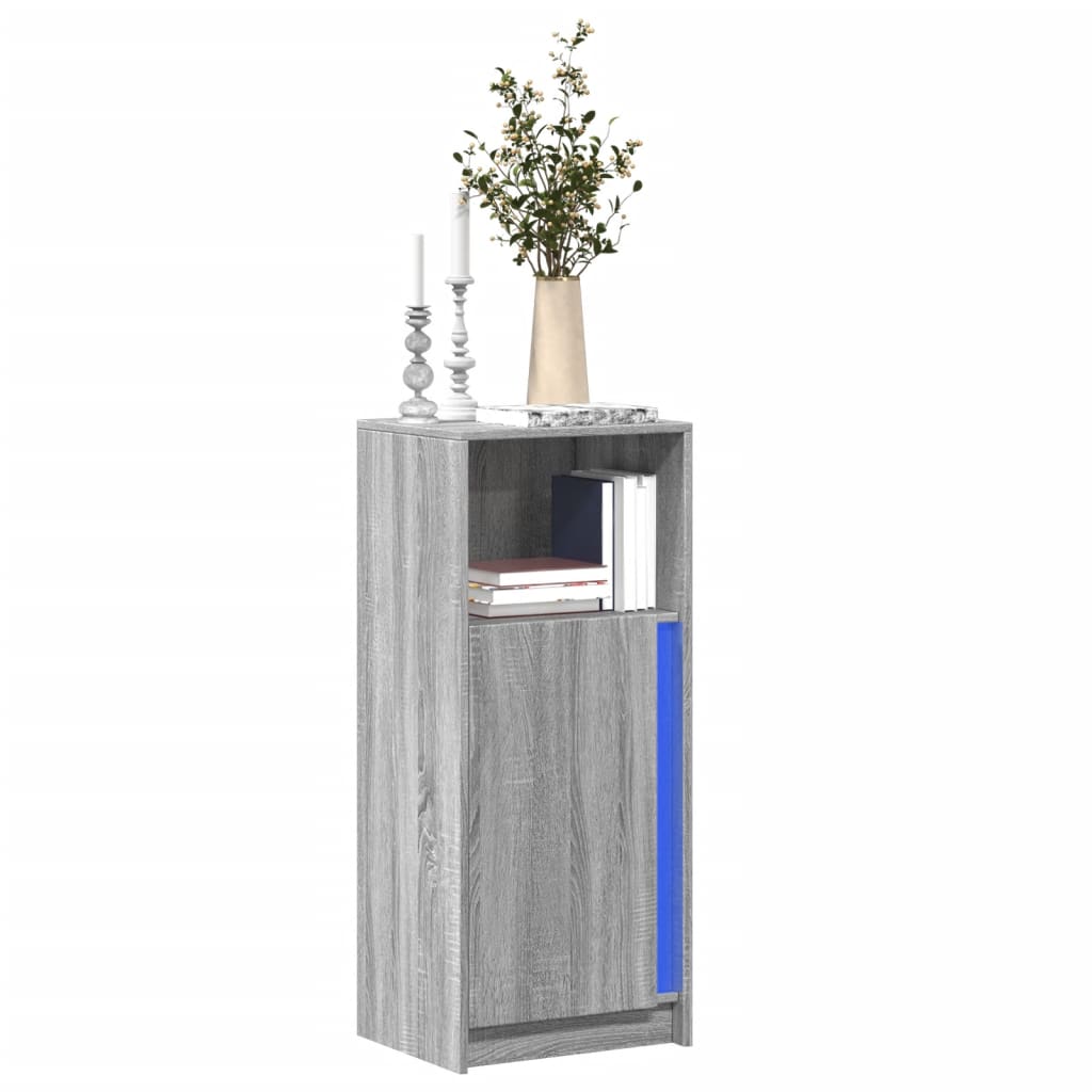 Buffet avec LED sonoma gris 42,5x34x100 cm bois d'ingénierie - XIOS