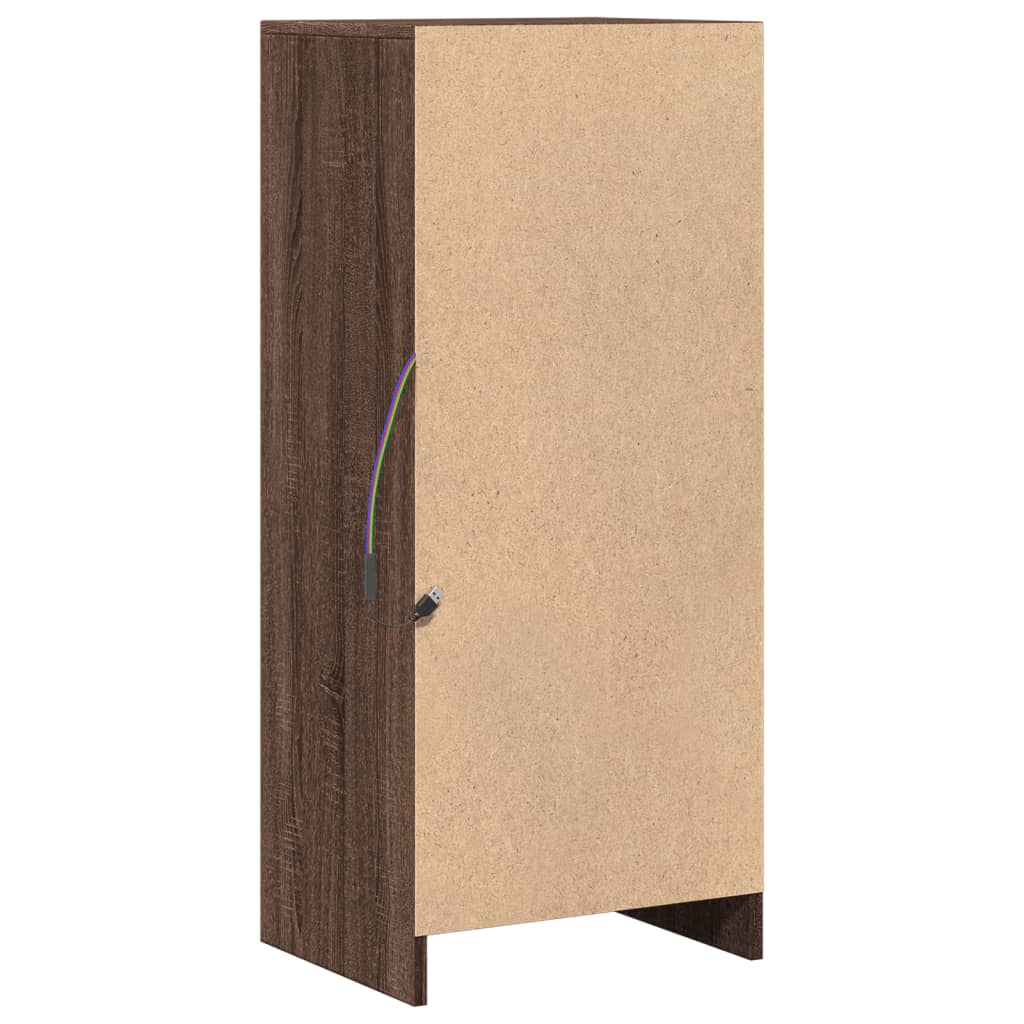 Buffet avec LED chêne marron 42,5x34x100 cm bois d'ingénierie - XIOS