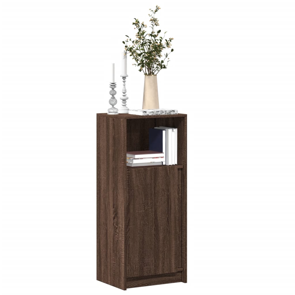 Buffet avec LED chêne marron 42,5x34x100 cm bois d'ingénierie - XIOS