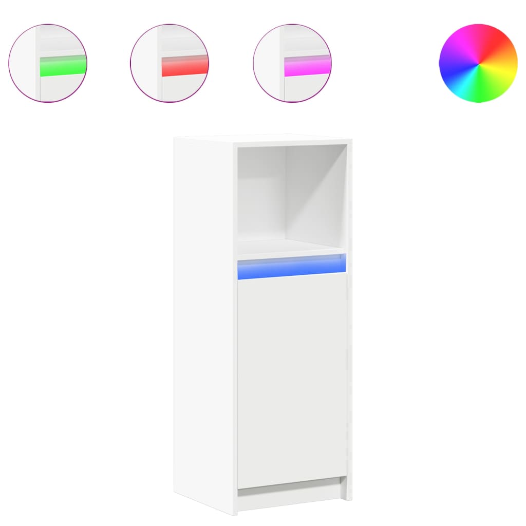 Buffet avec LED blanc 38x34x100 cm bois d'ingénierie - XIOS