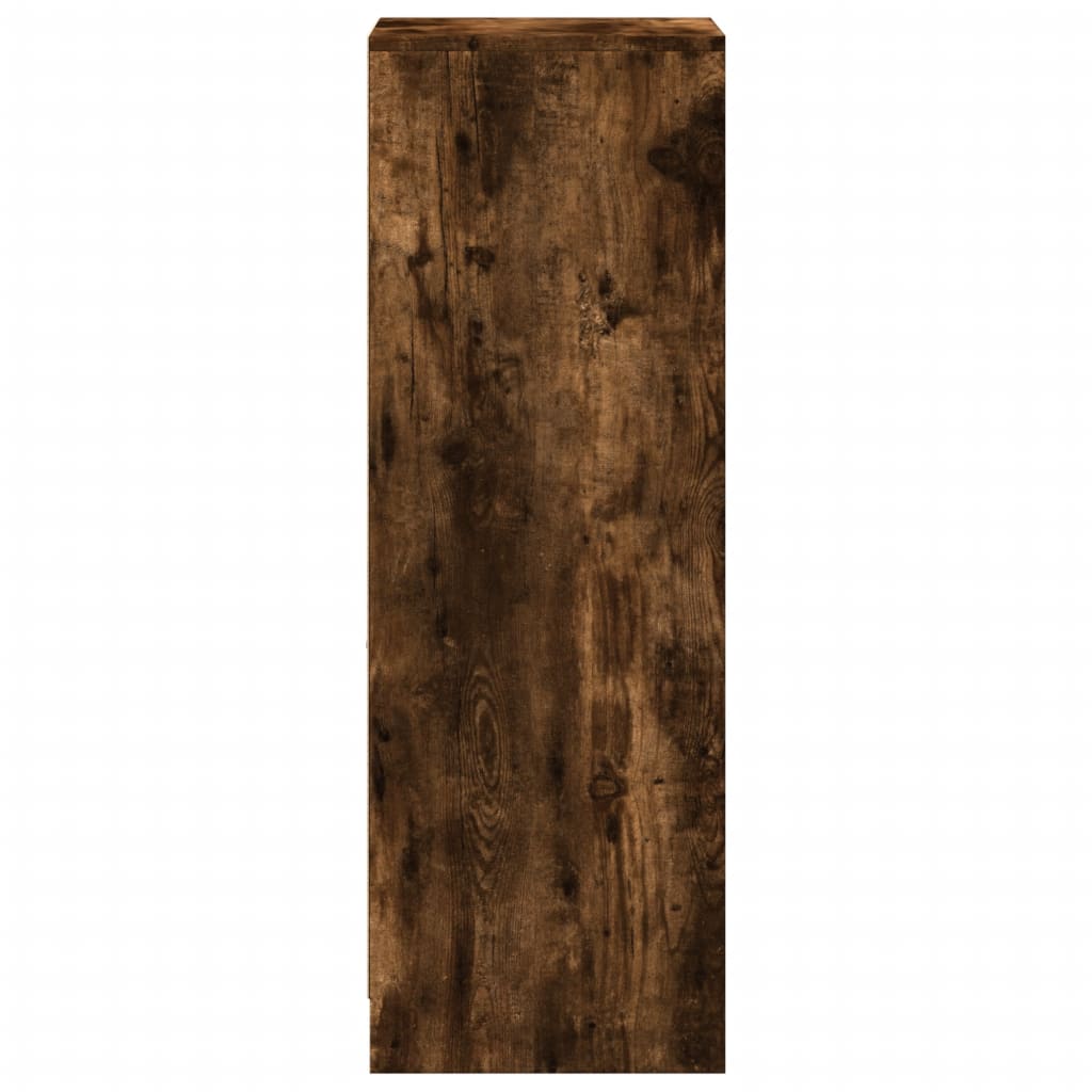 Buffet avec LED chêne fumé 38x34x100 cm bois d'ingénierie - XIOS