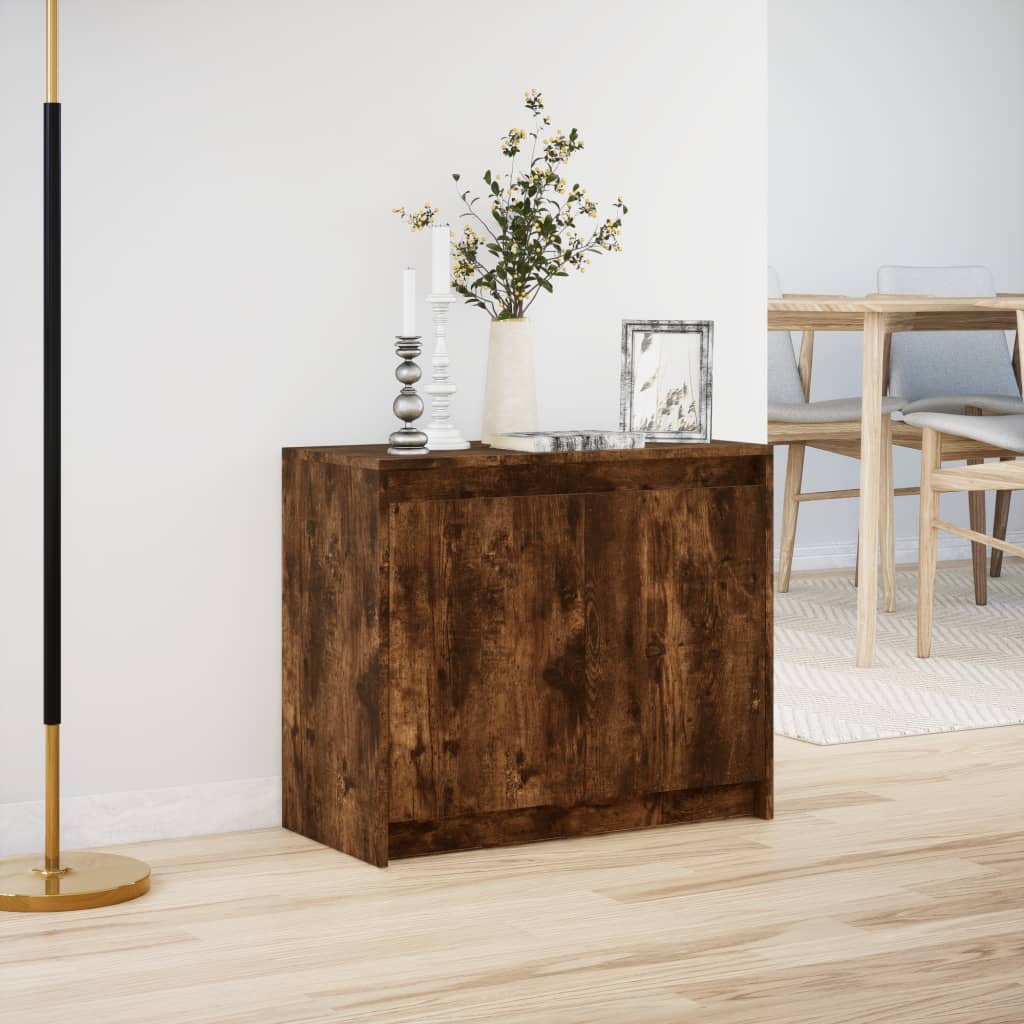Buffet avec LED chêne fumé 72x34x61 cm bois d'ingénierie - XIOS