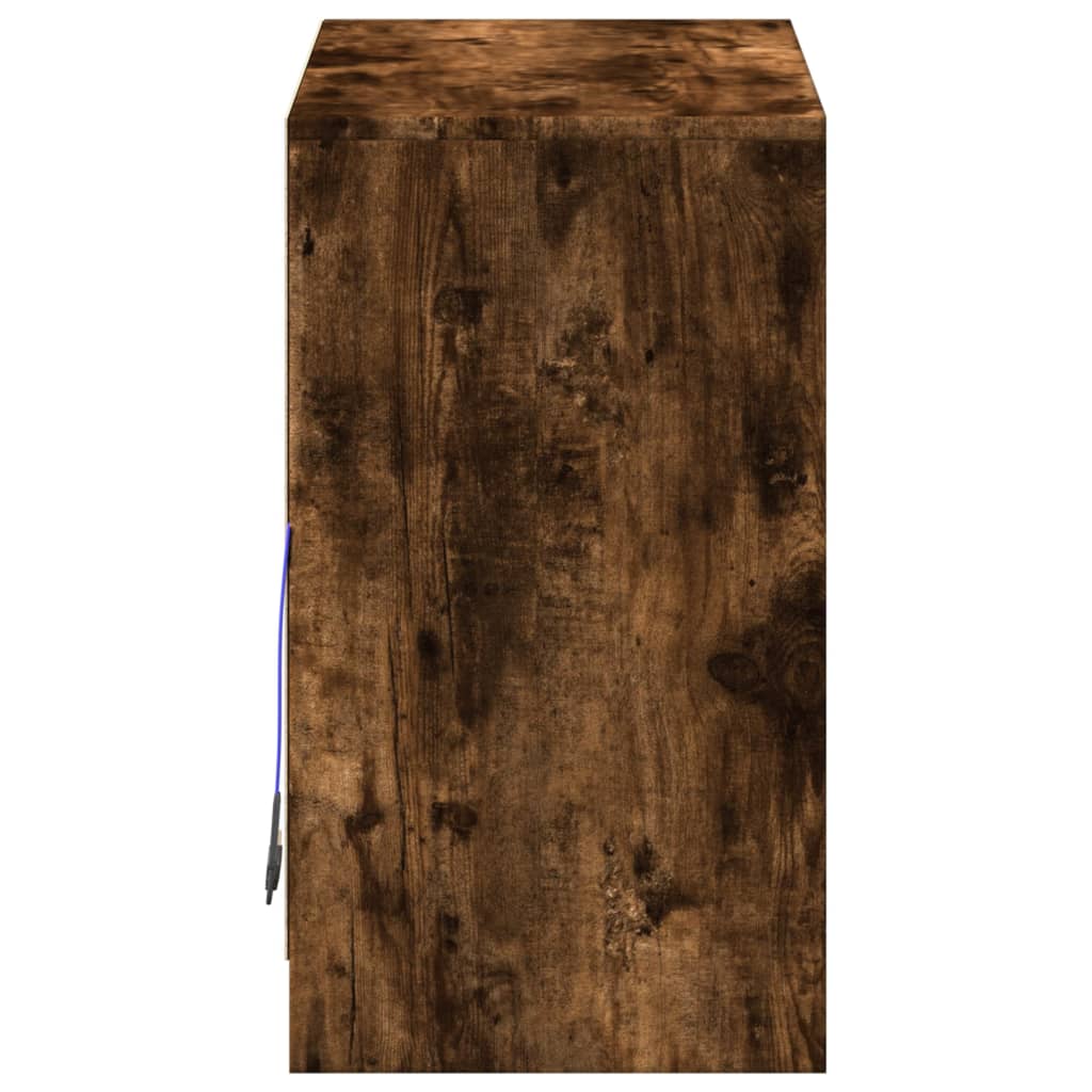 Buffet avec LED chêne fumé 72x34x61 cm bois d'ingénierie - XIOS