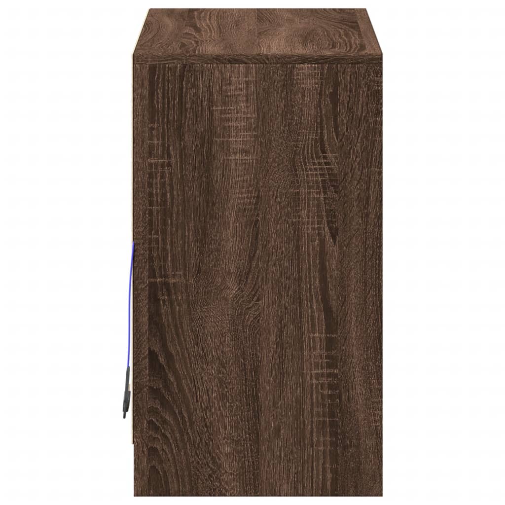 Buffet avec LED chêne marron 72x34x61 cm bois d'ingénierie - XIOS