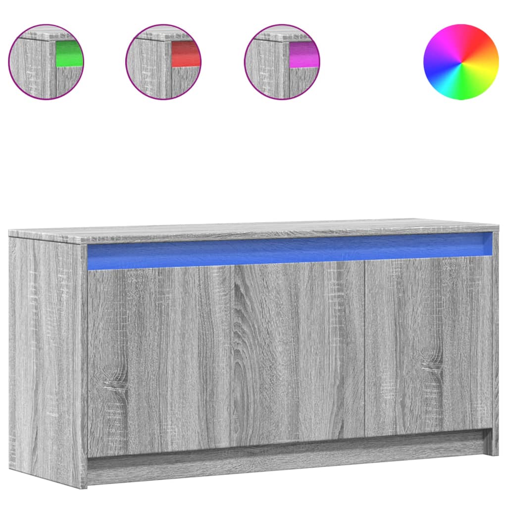 Meuble TV avec LED sonoma gris 100x34x50 cm bois d'ingénierie - XIOS