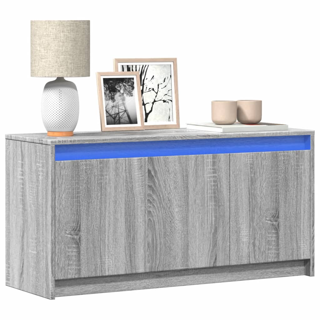 Meuble TV avec LED sonoma gris 100x34x50 cm bois d'ingénierie - XIOS