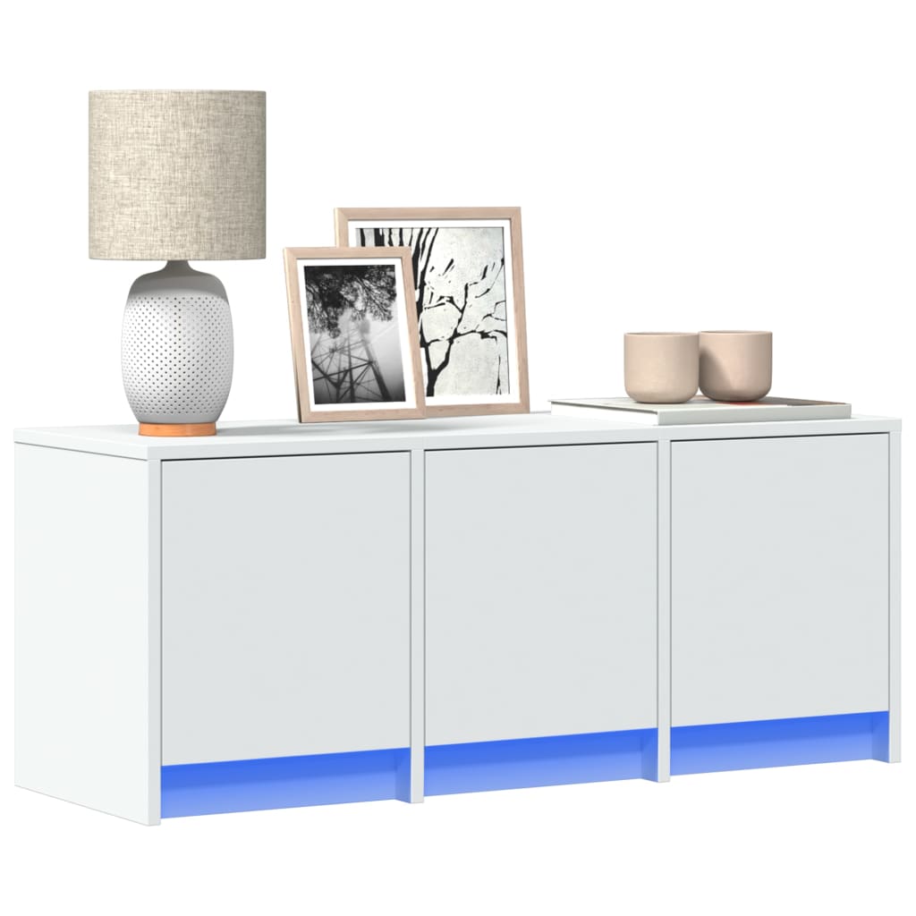 Meuble TV avec LED blanc 97x34x40 cm bois d'ingénierie - XIOS
