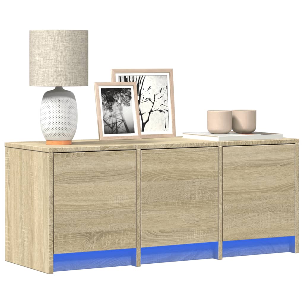 Meuble TV avec LED chêne sonoma 97x34x40 cm bois d'ingénierie - XIOS