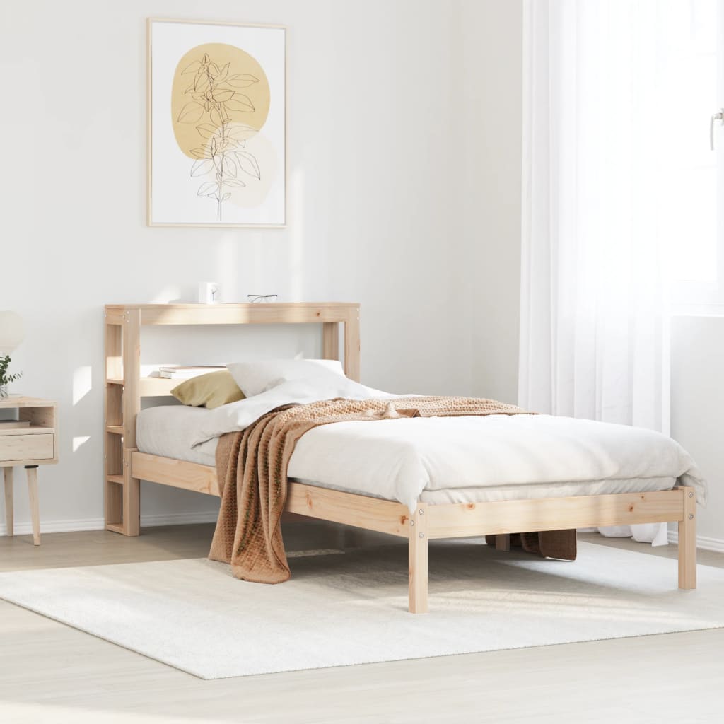 Cadre de lit sans matelas 75x190 cm bois de pin massif - XIOS