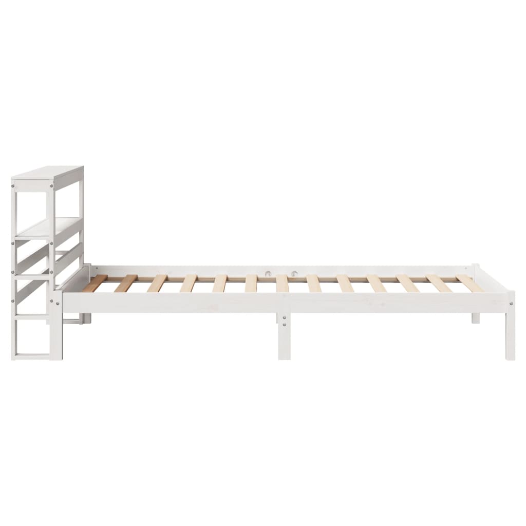 Cadre de lit sans matelas blanc 90x190 cm bois de pin massif - XIOS
