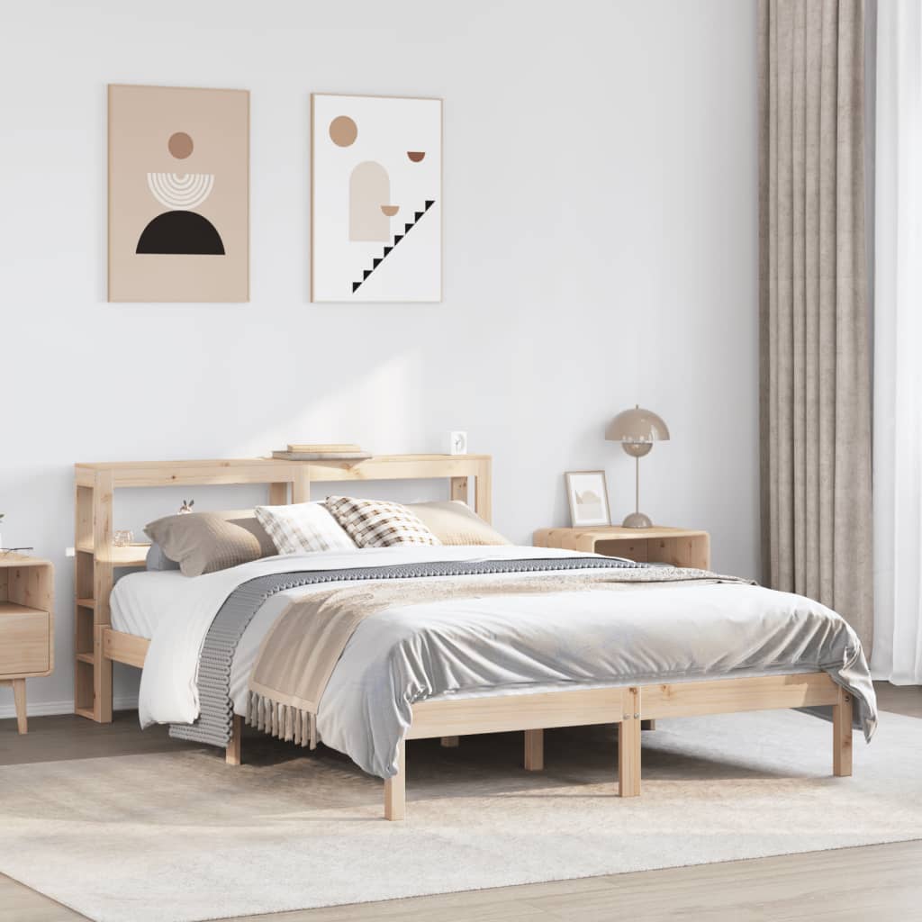 Cadre de lit sans matelas 120x190 cm bois de pin massif - XIOS