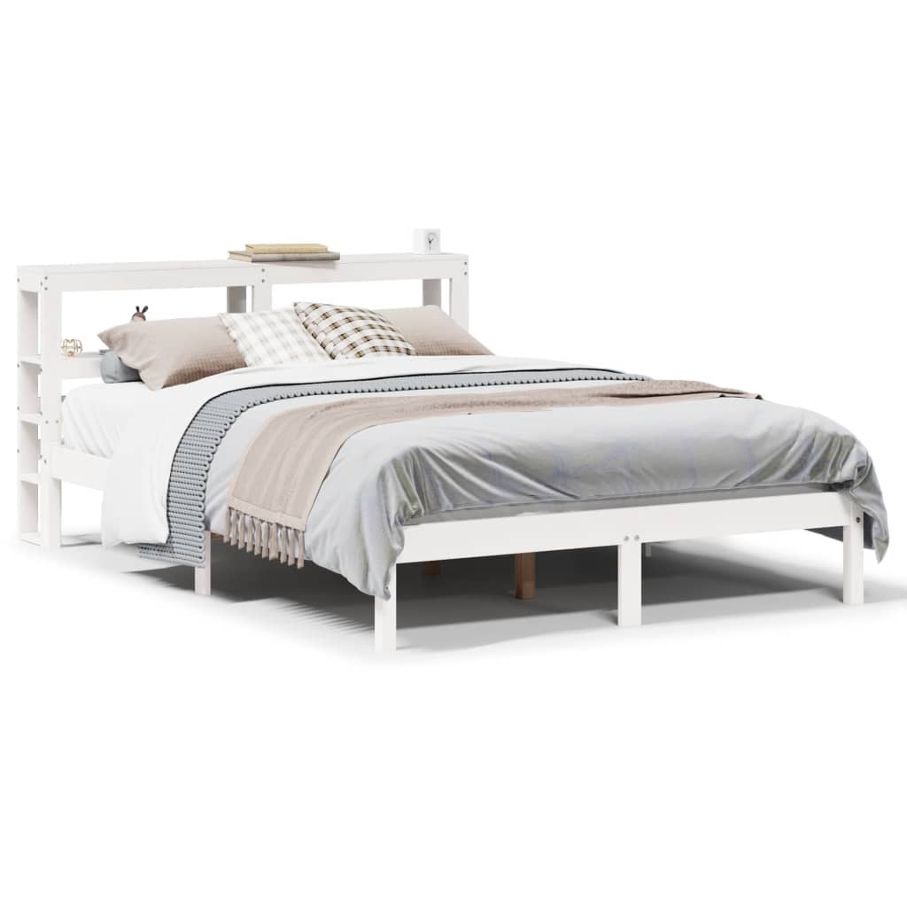 Cadre de lit sans matelas blanc 120x190 cm bois de pin massif - XIOS