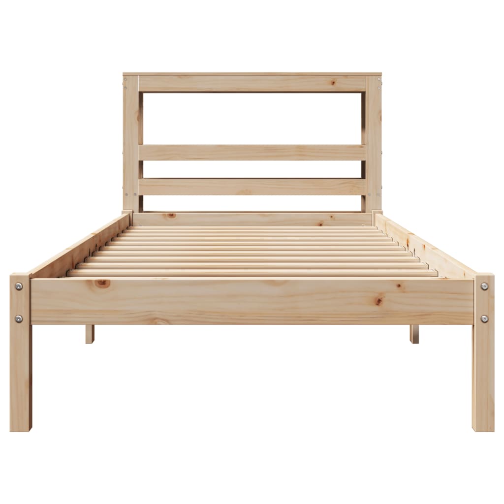 Cadre de lit sans matelas 90x200 cm bois de pin massif - XIOS